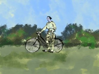 Lady on bike